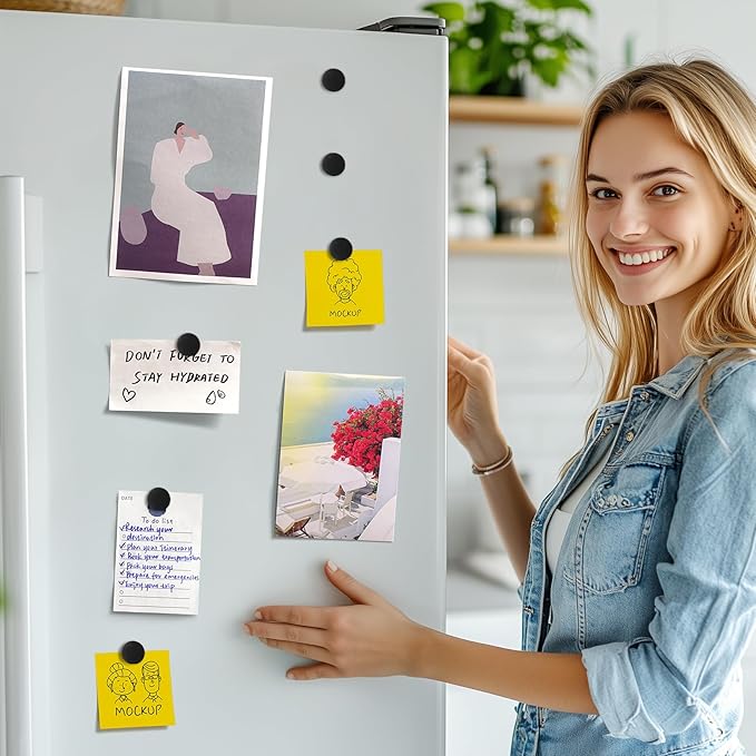 105 Pcs Round Magnets with Adhesive Backing, Flexible Self Adhesive Magnets for Crafts, Small Sticky Magnetic Dots for Hanging & Organizing Light Objects, Whiteboard, Fridge, DIY