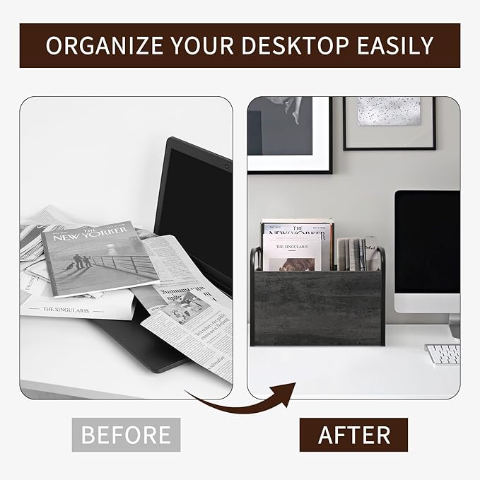 YINMIT Magazine Holder, Magazine Rack Floor, Magazine Storage Basket, Folder Organizer Bin for Books, Newspapers, Tablets