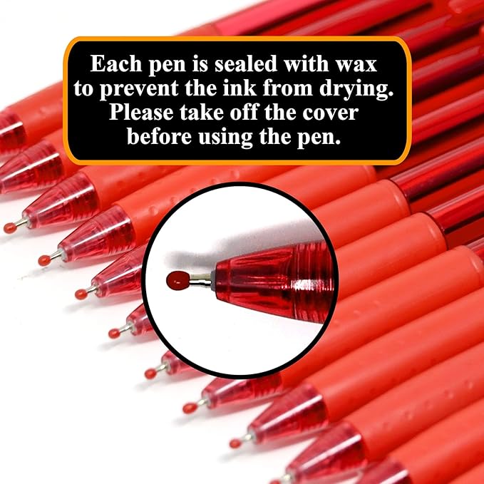 THINK2MASTER [24 Pens - Red Ink Think2 0.7mm Precision Tip Gel Pens. (24 Red) Fine Point Small Rollerball Pens with Smooth Quick Drying Ink.