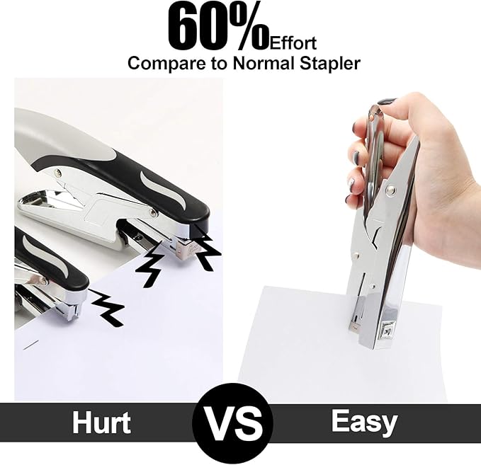 2 PCS Heavy Duty Stapler with 4000 Staples, Plier Stapler 25 Sheets Capacity Metal Desktop Staplers, Hand Held Save Effort Stapler Pliers