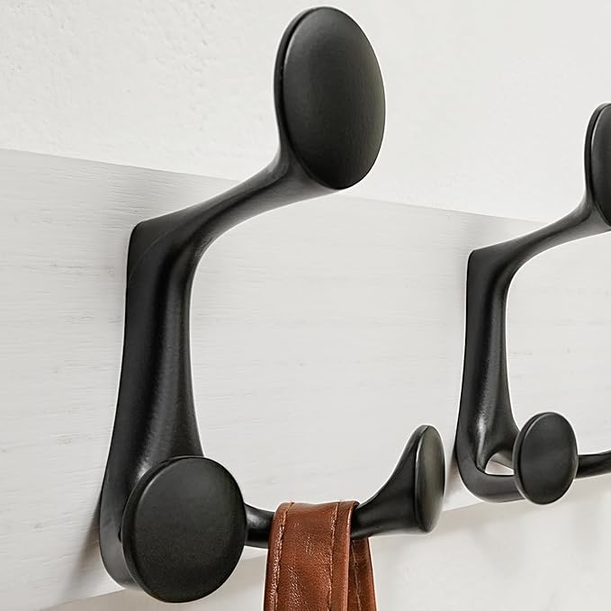 SKOLOO 39-Inch White Wood Coat Rack Wall Mount with 6 Triple Hooks - Ideal for Family Entrances, Classrooms, and Pet Supplies Storage - Perfect Coat Hooks for Wall