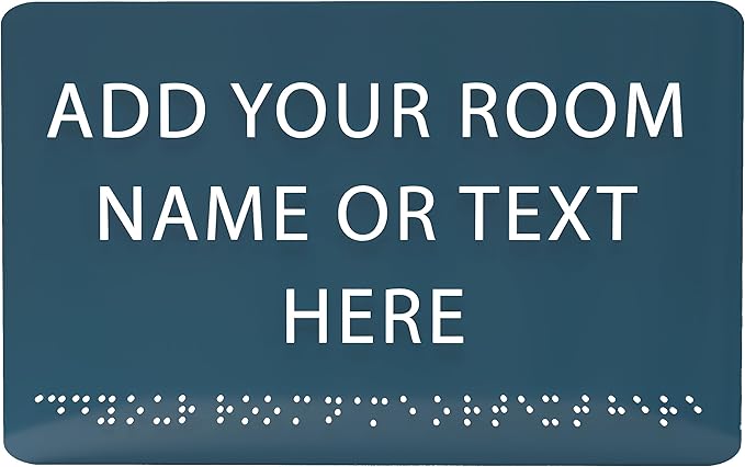 9" X6" Personalized Custom Sign - ADA Compliant Tactile Graphics Grade 2 Braille Text Acrylic Wall Signs - Add Your Room Name Text Sign for Home School Office Business Workplace