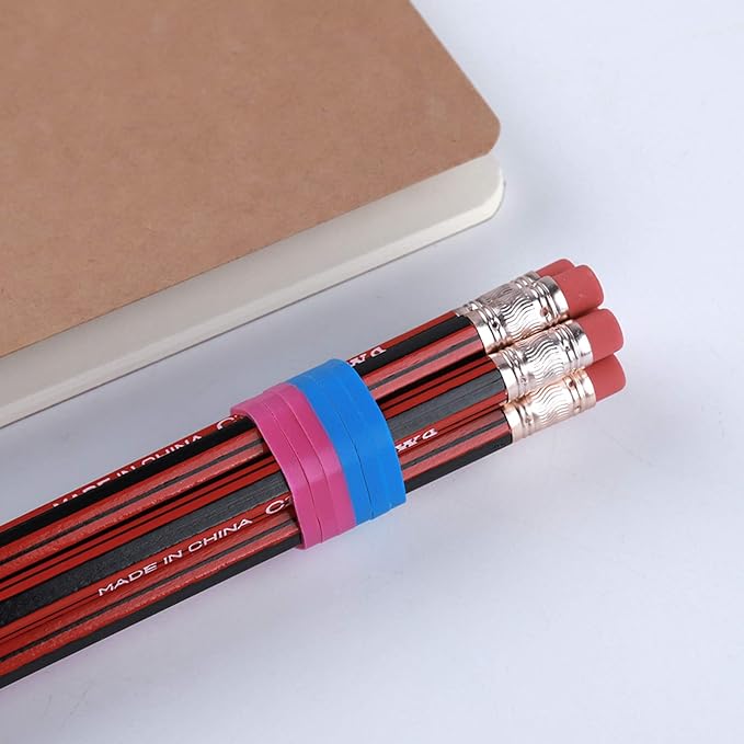 Rubber Bands, Matfamily Size 33 (3 1/2" x 1/8'') Colorful Natural Rubber Band, 33 Heavy Duty Elastic Office Supplies Rubber Bands for Office Files Bank Paper Bills Money or School (1/4 Pound Bag)