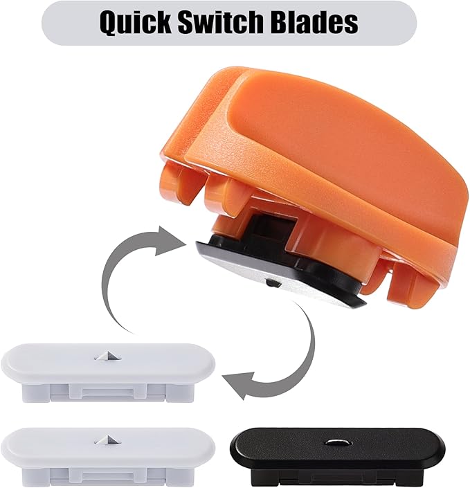 4-Pack Trimmer Replacement Blades for Fiskars Paper Trimmer, Replacement Blade for All Series of Fiskars/Portable&Precision Trimmer,Arts and Crafts,3 Cutting&1 Scoring Blades,a Slider,Orange