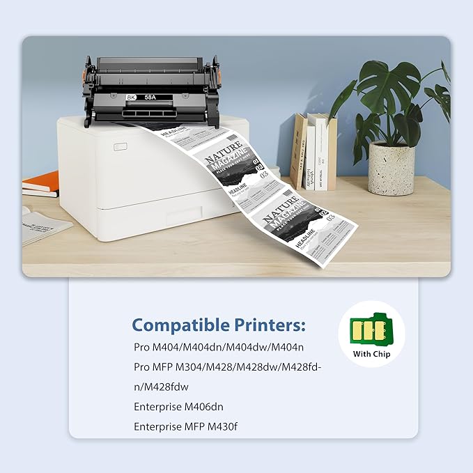 58A CF258A Toner Cartridge 2 Black Compatible for HP-58A CF258A 58X CF258X Toner Cartridge Work with Laser Jet Pro M404n M404dn M404dw M304 MFP M428dw M428fdn M428fdw M406 Enter Prise M406dn MFP M430f