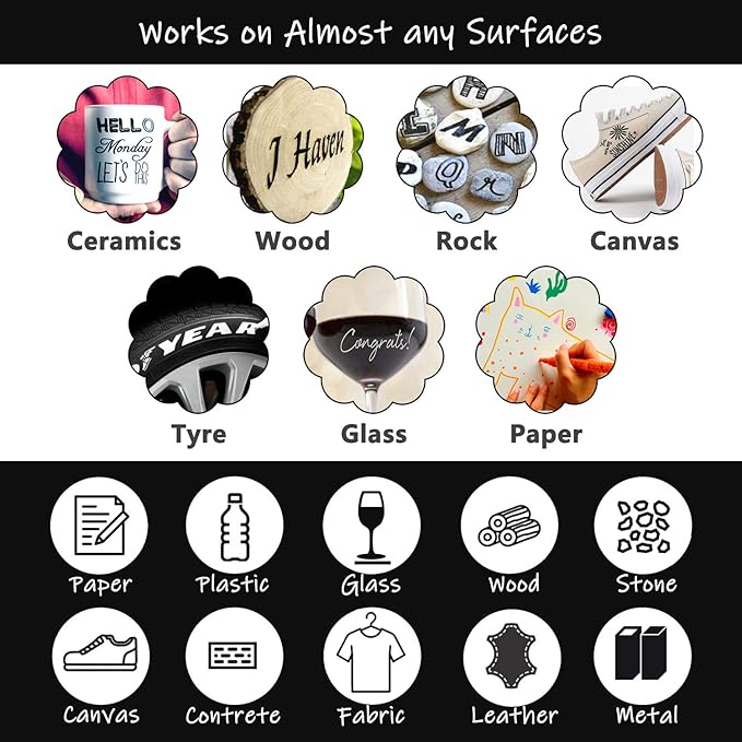 Pink Marker Paint Pens - 6 Pack Acrylic Pink Permanent Marker, 0.7mm Extra Fine Tip Paint Pen for Art Projects, Drawing, Rock Painting, Stone, Ceramic, Glass, Wood, Plastic, Metal, Canvas DIY Crafts