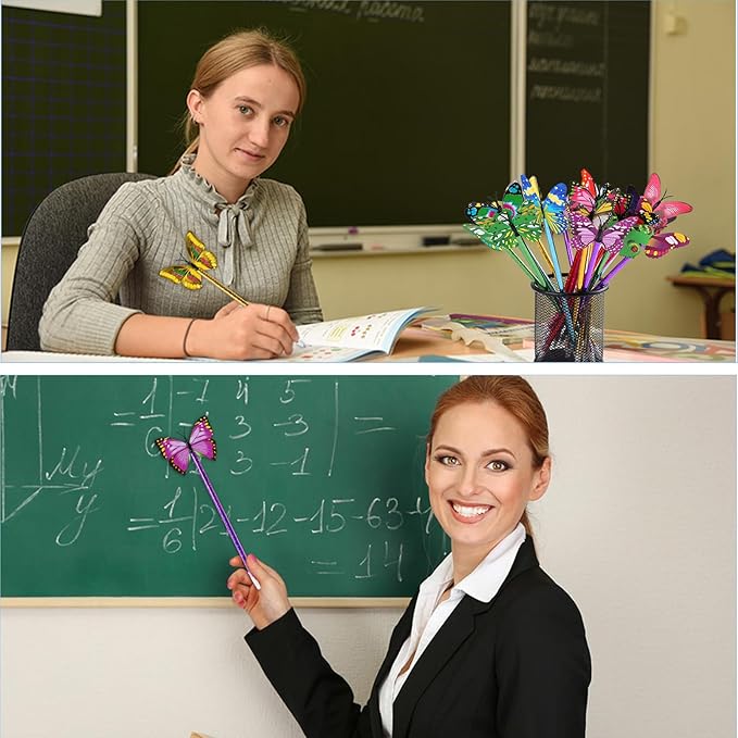 36 PCS Butterfly Pens, Cute for Women Teacher, 0.5mm Black Ink Pens for Girls Party Favors, School Office Home Writing Supplies, Bedroom Decor,Wedding, Birthday.