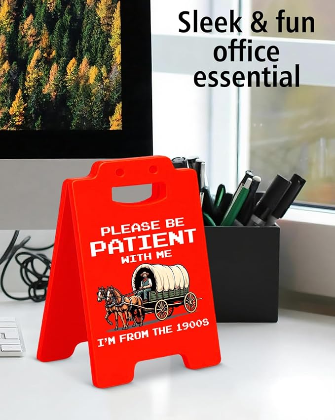 Funny Western Office Desk Decor - Retro Western Gifts for Coworkers Friends, I'm From the 1900s Retro Office Desk Little Signs