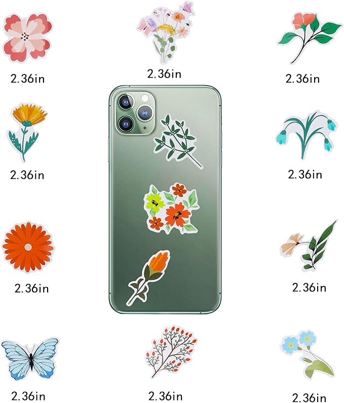 100 Pack Flower Stickers, Flower Party Favors, Birthday Decorations Gifts