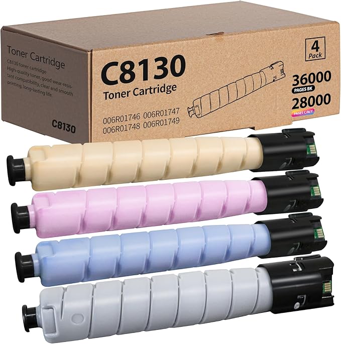 C8130 AltaLink C8130 Toner Cartridge Compatible for Xerox 006R01746 006R01747 006R01748 006R01749 AltaLink C8130 C8135 C8145 C8155 C8170 Laser Printer (BK/C/M/Y,4-Pack)