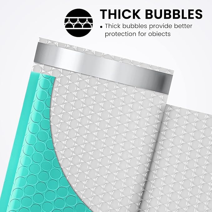 Fuxury Bubble Mailers 4x8" Teal Padded Envelopes 19200Pack Bulk Strong Adhesion Full Pallet of Padded Mailers Thick Bubble Envelopes for Small Business Mailing Small Items,Jewelry,Makeup