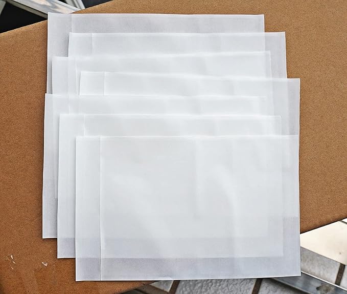 Premium 6''x10'' Packing List Envelope, Tailored Size for Letter-size Paper Folded in Half, Adhesive Shipping Label Pouch/Sleeve (100 pack)