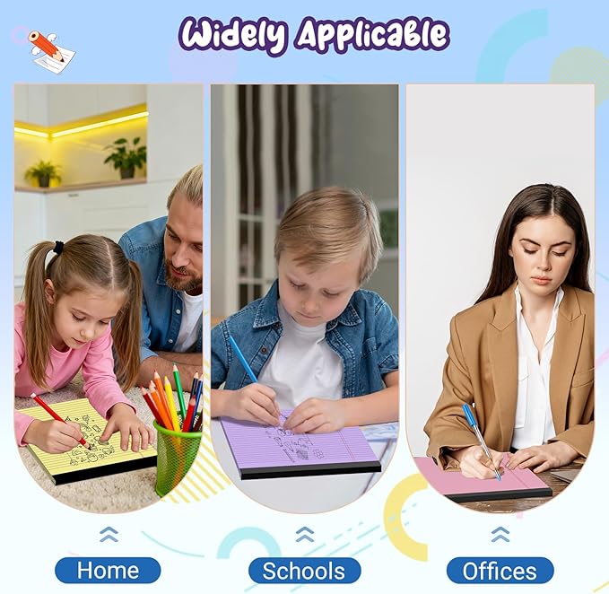 3 pcs Legal Pads 8.5 x 11 Note Pads, Colored Legal Notepads 8.5 x 11, Notebook Wide Ruled Paper, Micro Perforated Writing Pad, Pad of Paper for Office Home School, 30 Sheets/Pack