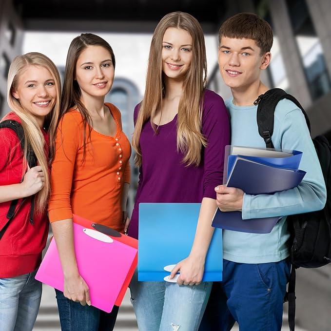 Patelai 48 Pcs Plastic Folders with 2 Pockets and 3 Prongs Home Folders with Card Slot Letter Size Heavy Duty Report Covers for Back to School(Multicolor,Novel Style)