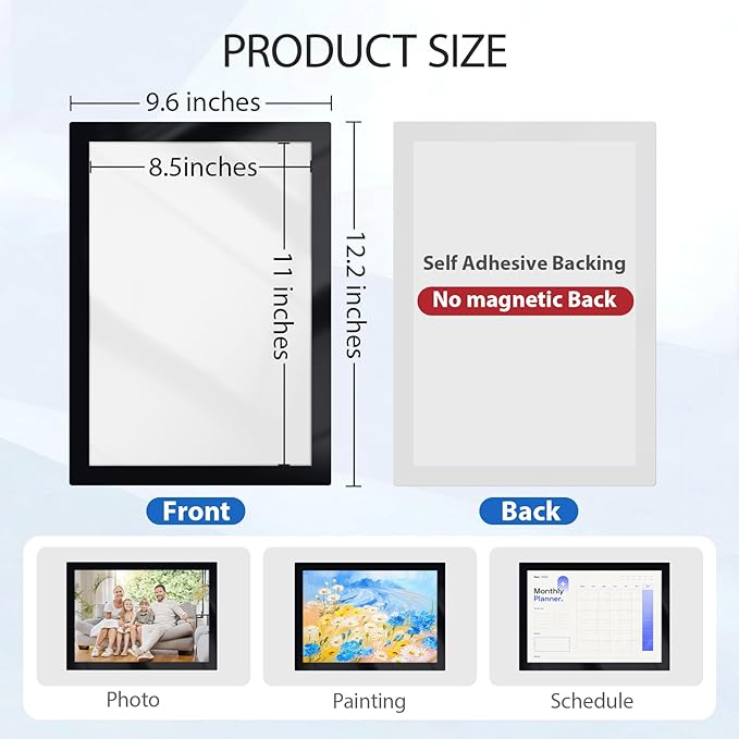 Magnetic Sign Holder 8.5 x 11, 20 PCS Self Adhesive Picture Frame, Wall Window Office Door Fridge Plastic Sheet Protector Sleeve Display for Document Paper Poster Flyer Photo Notice