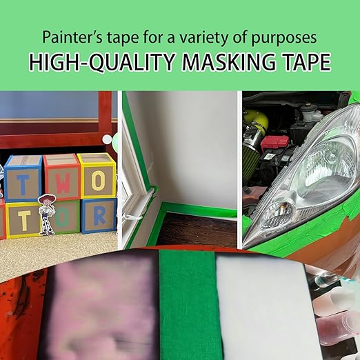 1 Roll,Green Painters Tape,4inches x 60yards,3D Printing Tape for Laser Cutting,Labeling,3D Printing Bed,Decoration,wide Masking Tape for Painting,Protect the wall,No Residue,Removes Easily