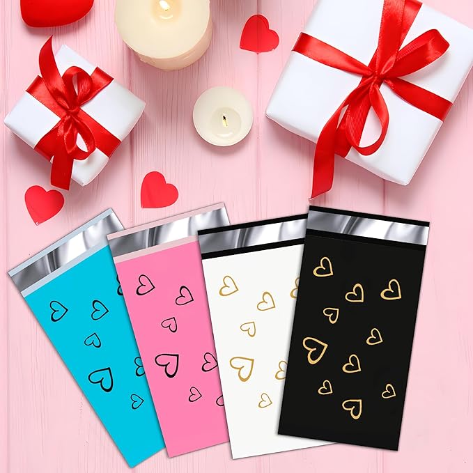 JinRuiKJ Thank You Poly Mailer - 6x9 Poly Mailers Variety Pack of 100, 25 Pcs Each Color, Strong Adhesive Shipping Bags for Clothing, Durable Thick Mailer Bags with Self Seal - Mixed Color