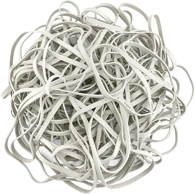 Coopay 180 Pieces Large Rubber Bands Bulk, 8 Inches Heavy Duty Strong Elastic Bands for Office Supply School Home, Securing Trash Can Garbage Cans, File Folders (White)
