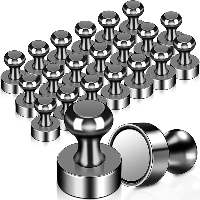 22 Pack Fridge Magnets, Black Strong Magnets for Whiteboard, Push Pin Magnets Refrigerator Magnets Small Strong Neodymium Magnet for Office, Classroom, Kitchen, Home