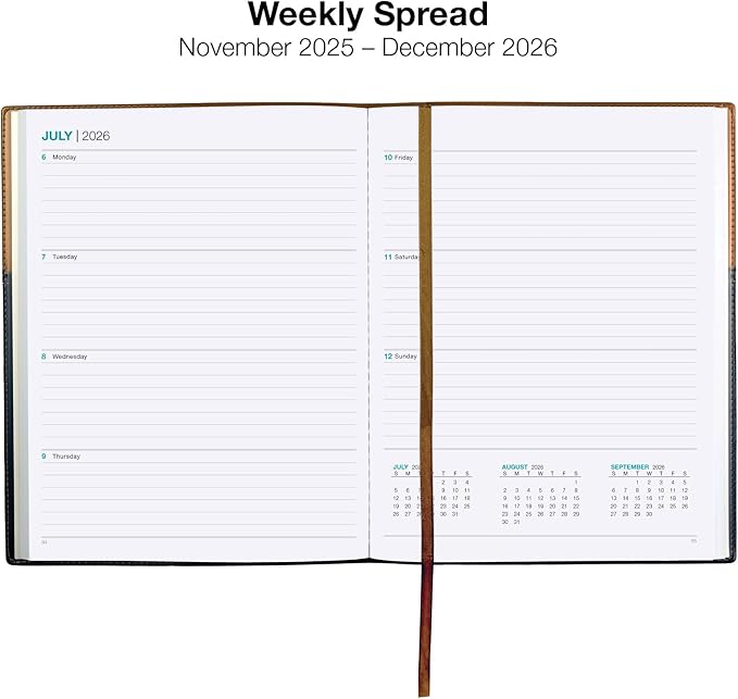 2026 Planner Calendar, 8"x10" : Includes 14 Months (November 2025 - December 2026) / 2026 Weekly Planner/Weekly Agenda/Monthly Calendar Organizer (Brown/Black)