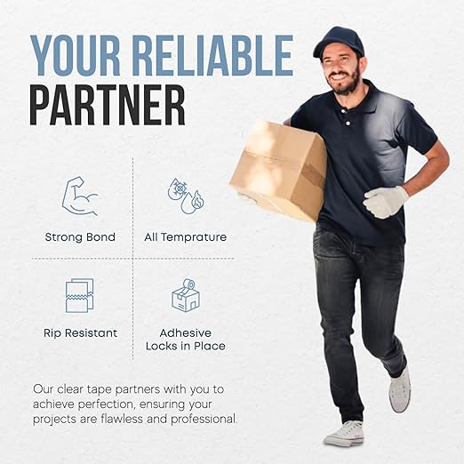 Durabind Heavy Duty Packing Tape 12 Pack. Rolls are 60 Yards x 2in. Tough Clear Tape for Shipping, Packing, Moving, Mailing, and All Box Types. Professional Grade. (12)