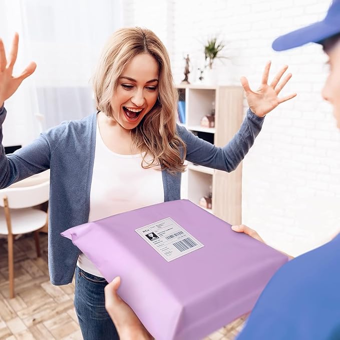 Fuxury Poly Mailers 10x13 Inch 500pc,Sturdy Shipping Bags for Clothes Bulk,Self Adhesive Mailing Shipping Envelopes,Waterproof Mailers Poly Bags,Colorful Packaging Bags for Small Business Purple