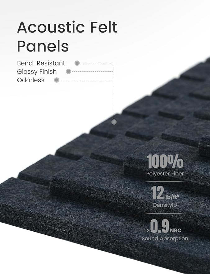 Large Felt Bulletin Board 48" x 36" Cork Board Alternative-12 Pack with 70 Safe Removable Adhesive Tabs, Cork Boards for Walls for Home Office Classroom Pin Board (Deep Charcoal Blue)