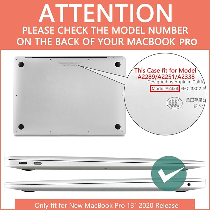 CISSOOK Case Compatible with MacBook Pro 13 inch 2025-2020 Release Model A2338 A2251 A2289, Hard Shell Case Midnight Green Cover with Keyboard Cover for MacBook Pro 13" M1 M2