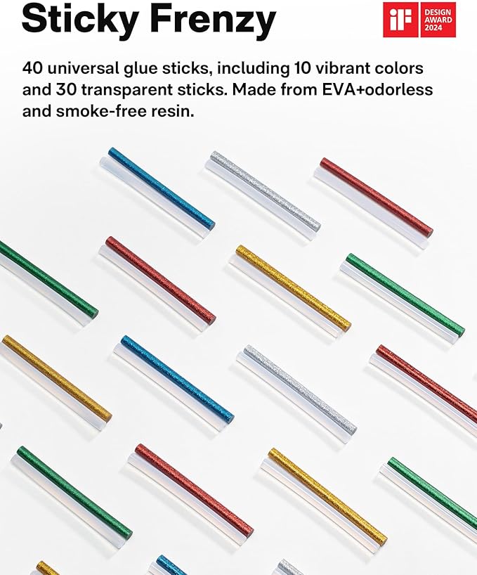 HOTO Cordless Auto Dispensing Glue Gun, Easyflow Hot Glue Gun with 40 Glue Sticks, 30s Fast Preheating, 3000mAh, Anti-Scald & Anti-Drip, Wireless/Wired, Ideal for DIY/Kids Crafts & Home Repairs