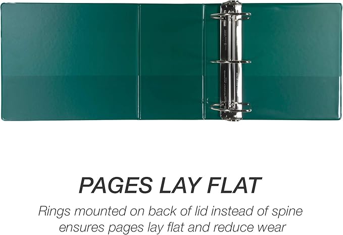 Samsill Durable 6 inch 3 Ring Binder, Made in USA, Locking D Ring FSC 100% Recycled Chipboard, Green, 6 Pack