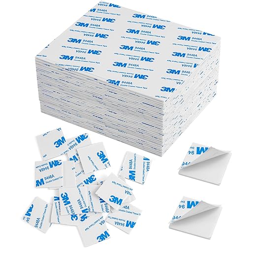 500Pcs Double Sided Foam Tape Strong Pad, Square Super-Sticky 3m Double Sided Adhesive Pads for Crafts, White Self-Adhesive Double Sided Mounting Tape Heavy Duty for House Wall Decor,27x27x2mm