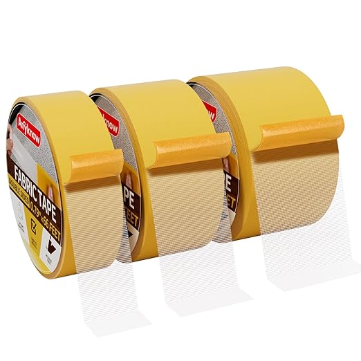 Heavy Duty Double Sided Mesh Tape - Professional Strong Hold Removable Tape for Rug, Carpet, Wall & Clothing, No Residue and No Damage Guaranteed (3 Rolls, 3/4", 1", 2" x 66FT)