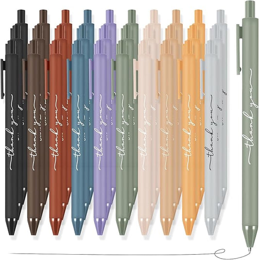 30pcs Thank You Pens Bulk Cute Multicolor Ballpoint Pen for Men Women Server Accessories Employee Holiday Appreciation Gifts for Teacher Office Back to School Party Favor (Bright Colors)