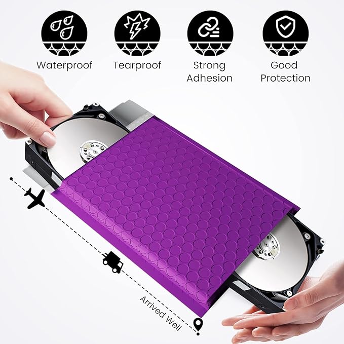 Fuxury Bubble Mailers 6x10" 600 Pack Purple Padded Envelopes Usable Size 6x9" Durable Mailing Envelopes Bubble Padded, Shipping Bags for Mailing,Packaging, Small Business, Boutique, Bulk #0