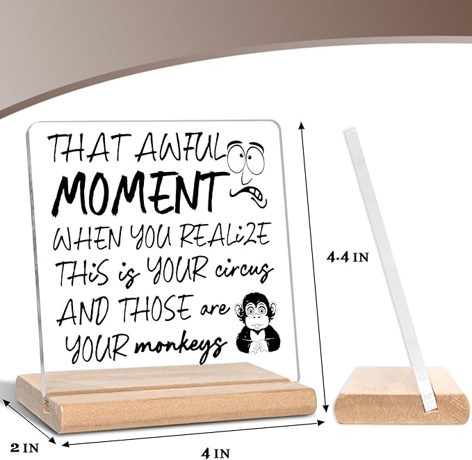 Funny Boss Day Gifts for Boss, That Awful Moment Acrylic Decorative Sign, Appreciation Gifts, Gag Gifts for Leader, Manager, Coworker, Employee for Home Office Decor