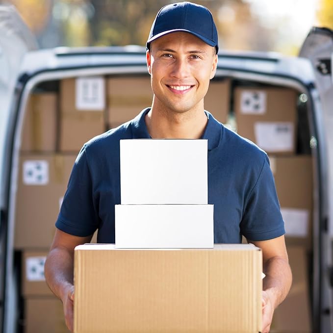 Eupako 8x6x6-Small-Shipping-Boxes-30-Pack-White-Corrugated-Box-Mailers, Cardboard Boxes for Packaging Small Business, Mailing