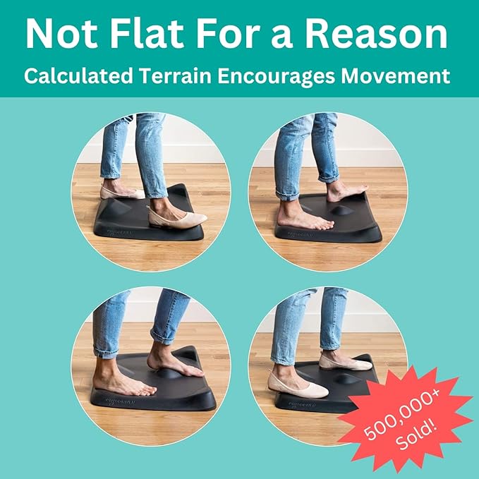 Topo Mini by Ergodriven | The Smaller Not-Flat Standing Desk Anti-Fatigue Mat with Calculated Terrain (Mulberry Purple)