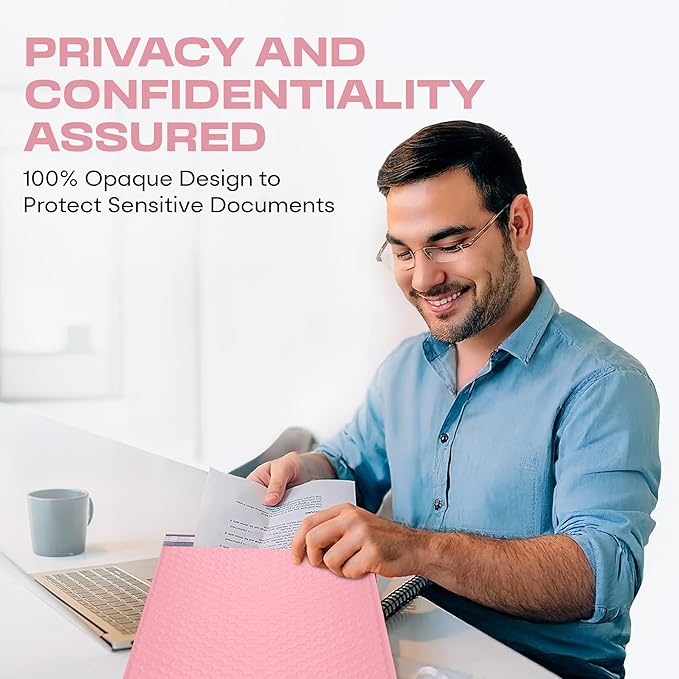 Light Pink 10x13 Inch Poly Bubble Mailers |Self Seal Padded Envelopes for Thick books | Cushioned Bubble Mailer | Usable Size 9.5x13 Inch | Waterproof Lightweight Mailing Shipping Bags | 200 Pack Bulk