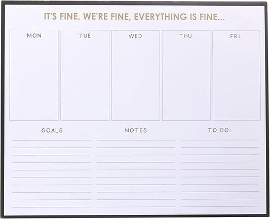 Graphique Weekly To Do Deskpad - It's Fine Design - 9.75" x 8", 80 Sheets, Themed Pages - Planner for College Students, Business Appointments, Great Gift