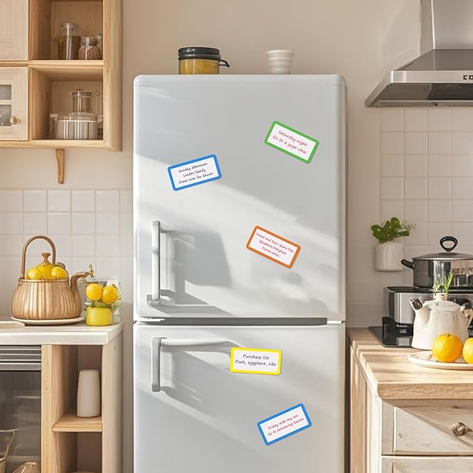 Dry Erase Magnets Set - 24 Pack - 4x2 in Whiteboard Magnetic Notes Planning Pads Labels - Small White Board Magnet Strips Name Tags for Home, Office and Classroom