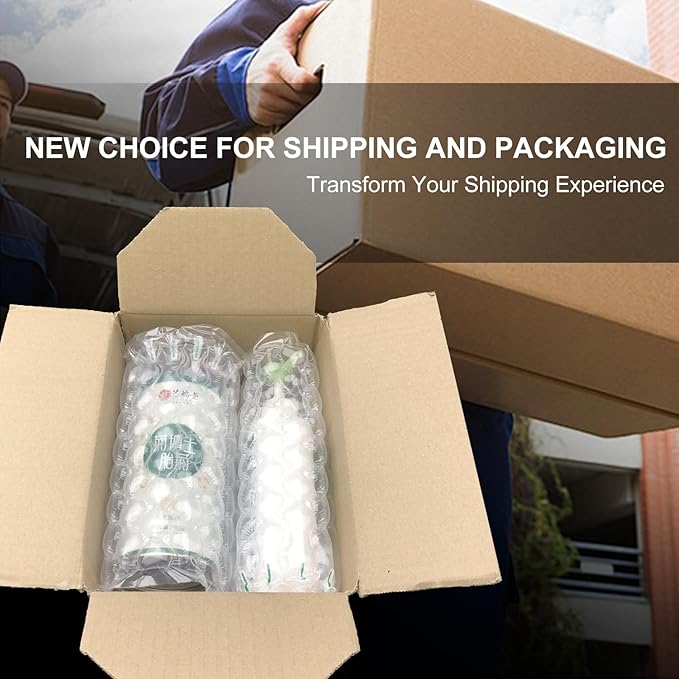 Inflatable Bubble Cushioning Wrap Roll Bottle Shipping Sleeves 15.7"x164' Air Pillows for Shipping Moving, Large Size Air Bubbles Packing Supplies for Fragile Items Packaging Material