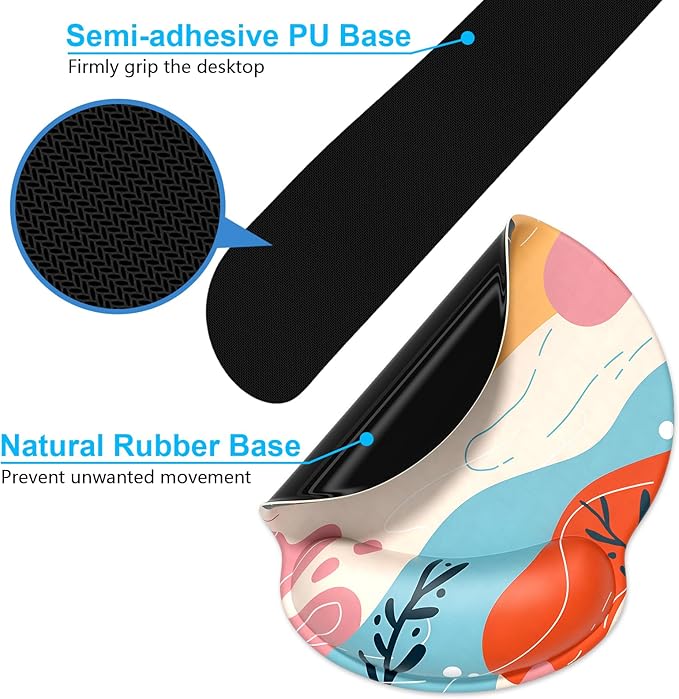 Dapesuom Keyboard Wrist Rest and Mouse Pad with Wrist Support, Cute Memory Foam Cushion for Keyboard and Mouse Set, Ergonomic Pad Rests with Non Slip Base for Easy Typing & Pain Relief, Abstract Art