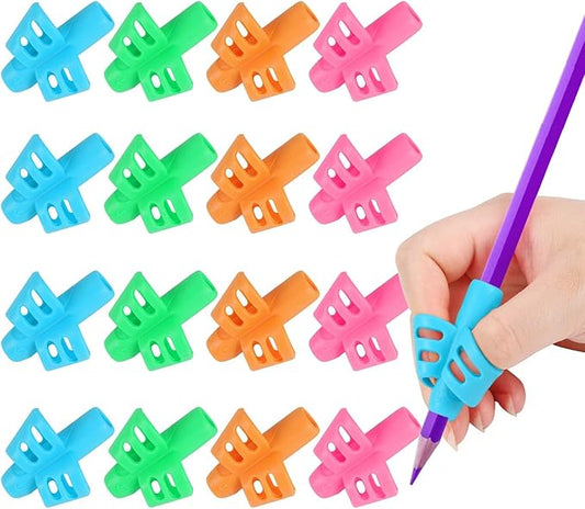 SANNIX 16 Pack Pencil Grippers for Kids Handwriting, Pencil Holder for Kids, Handwriting Grip, Ergonomic Training Pen Grips, Writing Tool for Toddlers, Preschoolers, Children