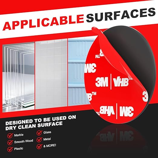 3M Double Sided Tape Heavy Duty 20PCS VHB Adhesive Pads 1“ and 2” Squares Dots Rectangles Pack Strong Waterproof Mounting Tape for Dashboard Dash Cam Windshield Suction Cup Phone Holders Black