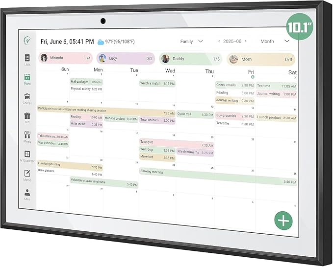 10.1" WiFi Smart Digital Calendar Two - Way Sync with Phones,Chore Charts,Achievement Rewards,AI Meal Planning,Smart Touchscreen Interactive Display for Family Schedules and Cloud Photo