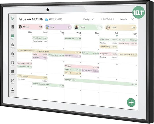 10.1" WiFi Smart Digital Calendar Two - Way Sync with Phones,Chore Charts,Achievement Rewards,AI Meal Planning,Smart Touchscreen Interactive Display for Family Schedules and Cloud Photo