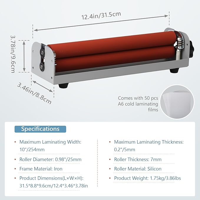 Manual Cold Laminator, 12 Inch A4 Laminating Machine - Cold Press Laminator