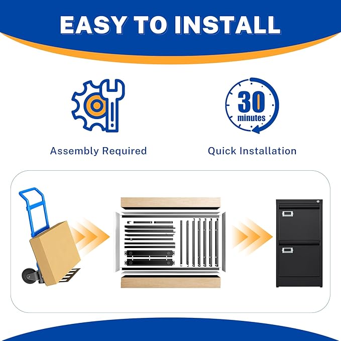 2 Drawer File Cabinet with Lock Metal Vertical Filing Storage Cabinet Office Home Steel Vertical File Cabinets for A4 Legal/Letter Size Narrow File Cabinet Locked,Assembly Required