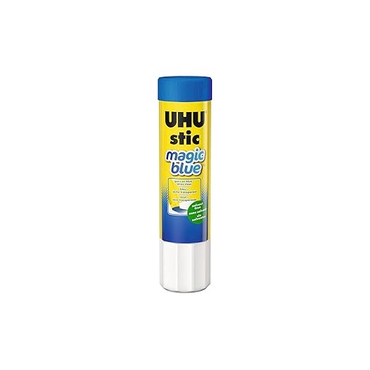 Uhu Colored Glue Stick, 21g Blue, rubs on Blue & Dries Clear, Washable, Solvent Free, Screw on Cap, (9U 99645)