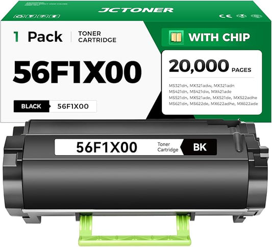 56F1X00 Black Extra High Yield Toner Cartridge Compatible with Lexmark 56F1X00 Replacement for Lexmark MS321 MS421 MS521 MS621 MX521 MX522 MX622 MS622 MX321 MX421 Laser Printer dn dw de adn adw adhe